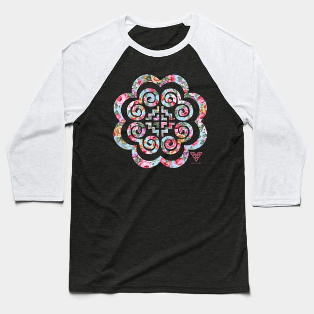 Hmong Floral Baseball T-Shirt by VANH